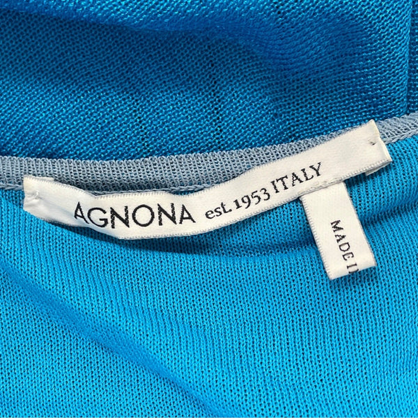 Agnona Womens Sleeveless Colorblock Maxi Dress W/ Scoop Neck Blue Gradient Sz M