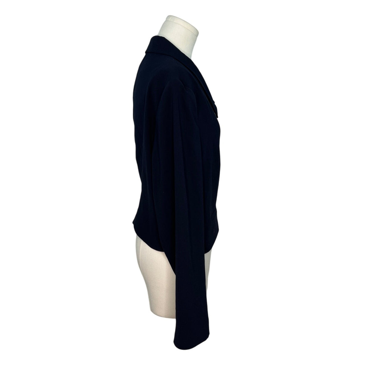 Un Jour Ailleurs Womens Navy Blue Button-Up Cropped Blazer Jacket Sz 18 - New