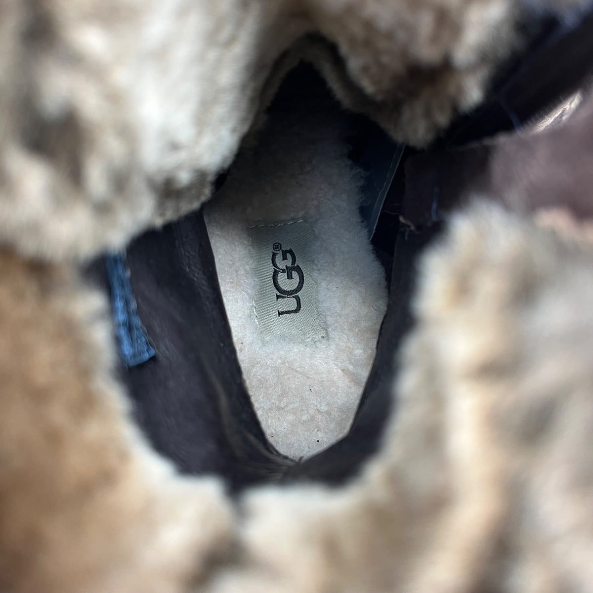 UGG Ingrid Women’s Brown Leather & Real Fur Lining Side Zipper Heeled Boots Sz 7