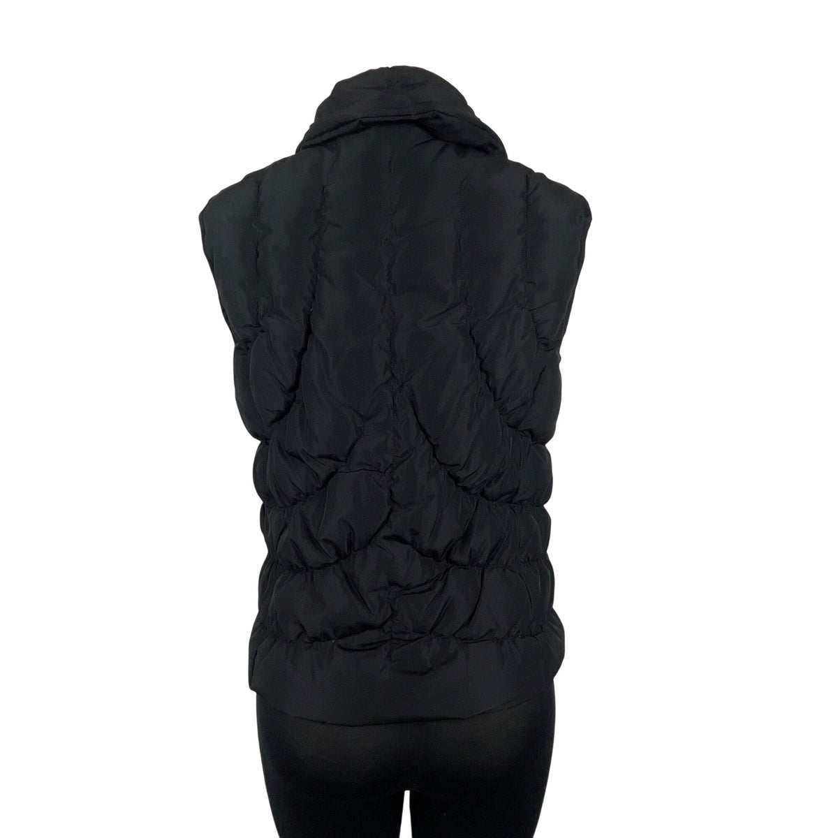 Nine West Womens Black Sleeveless Puffer Vest With Zipped Closure Size M