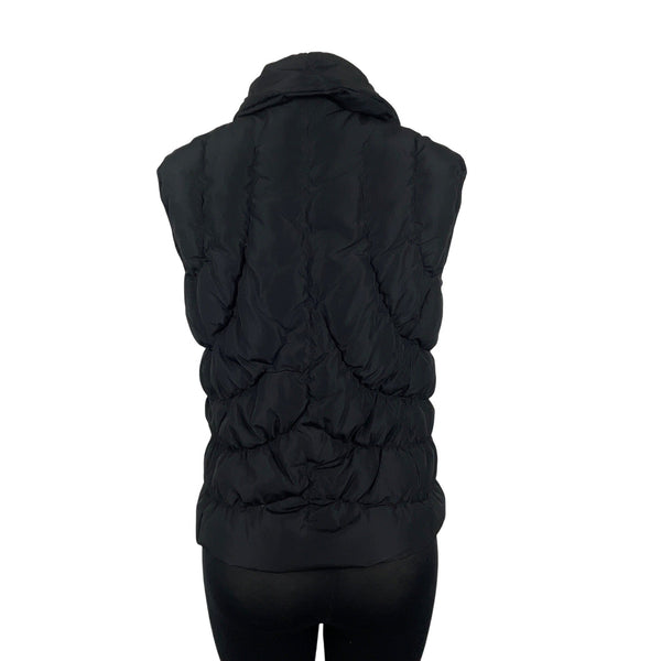 Nine West Womens Black Sleeveless Puffer Vest With Zipped Closure Size M