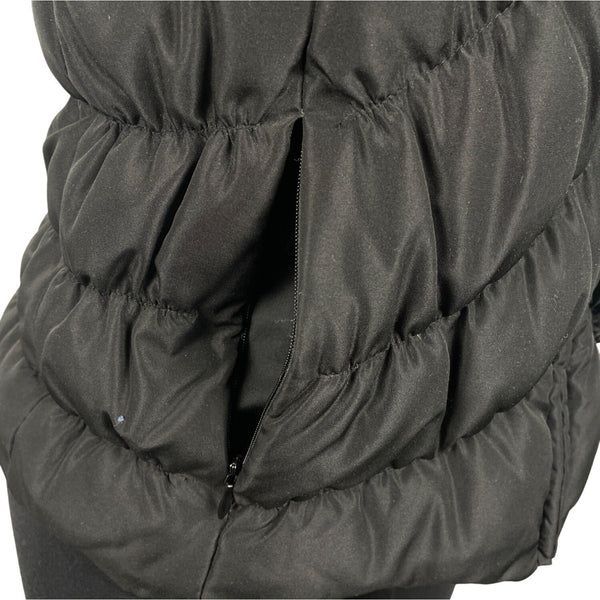 Nine West Womens Black Sleeveless Puffer Vest With Zipped Closure Size M
