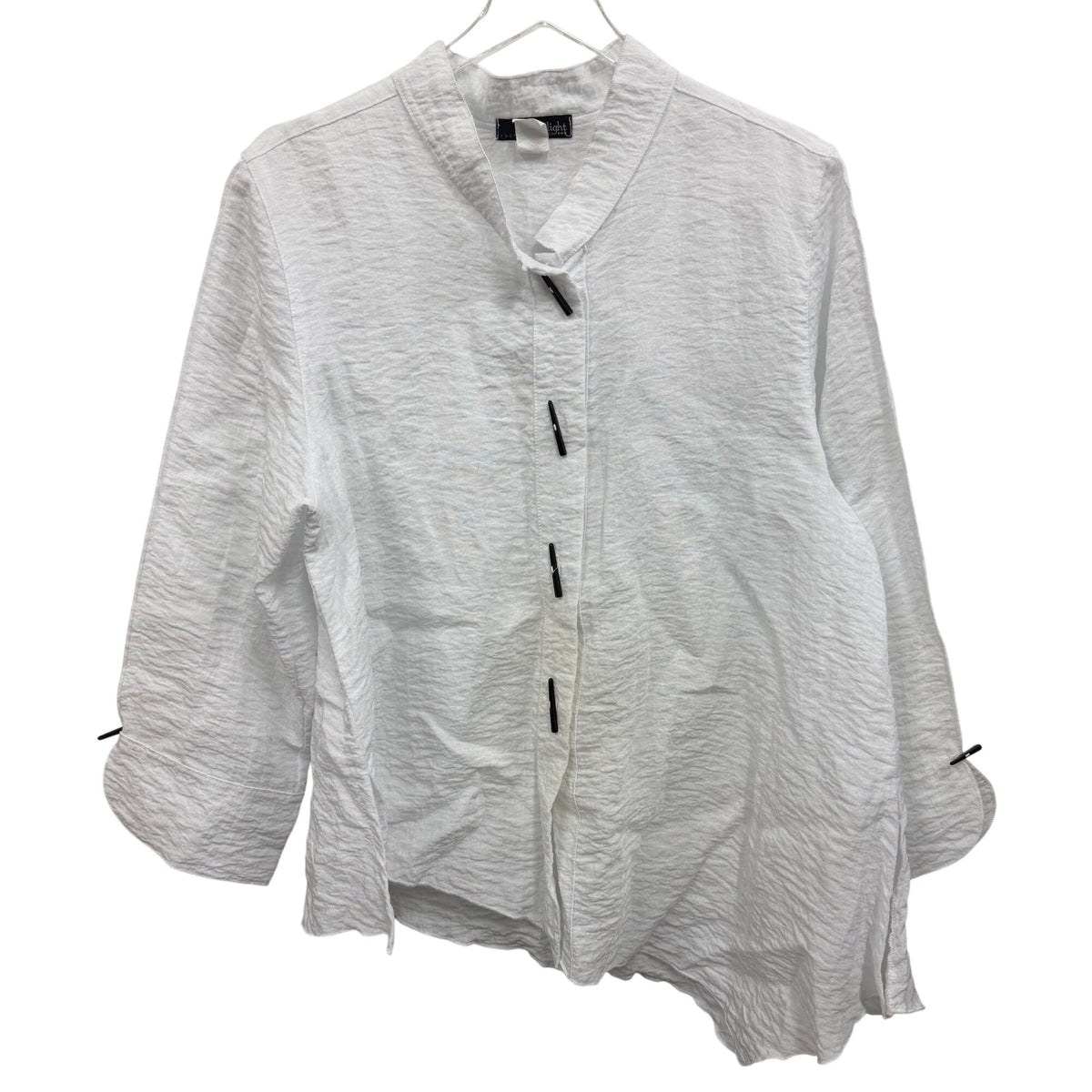 Moonlight Womens White Rayon/Nylon Lightweight Jacket XL Button-Front Crinkled Style