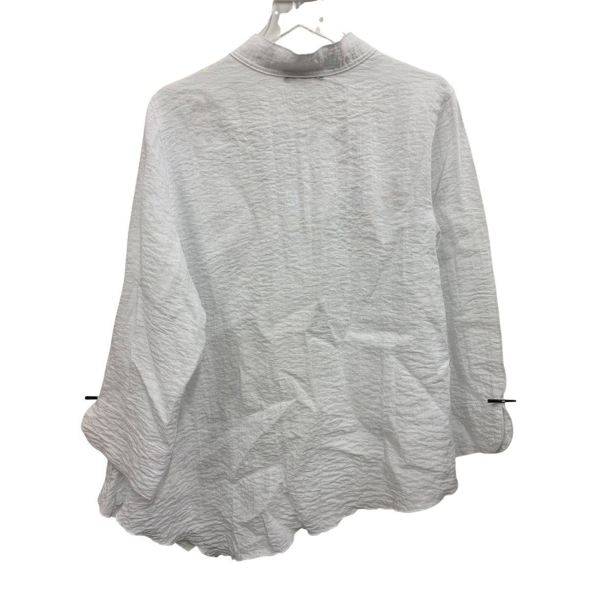 Moonlight Womens White Rayon/Nylon Lightweight Jacket XL Button-Front Crinkled Style