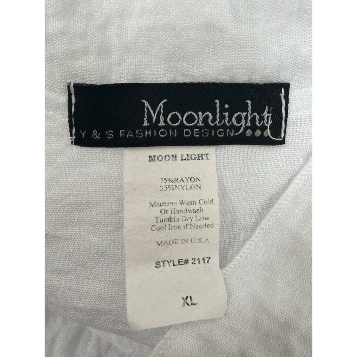 Moonlight Womens White Rayon/Nylon Lightweight Jacket XL Button-Front Crinkled Style