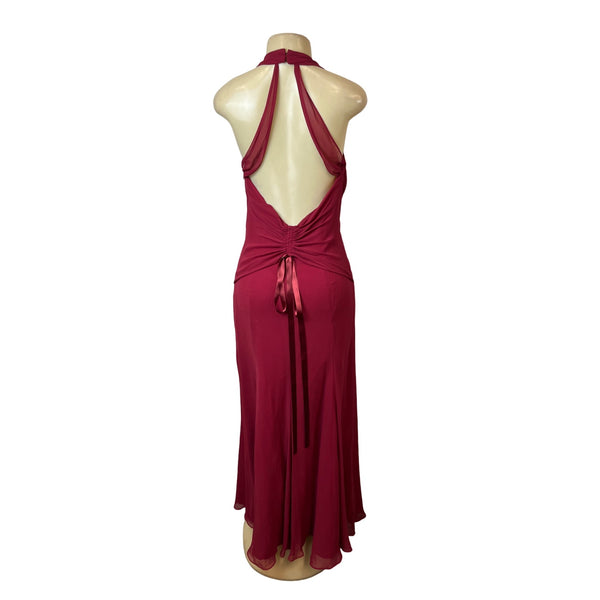 Bill Levkoff Red Cranberry Long Haltered Womens Dress Sz 10 - New
