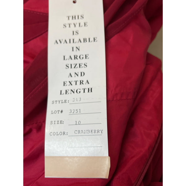 Bill Levkoff Red Cranberry Long Haltered Womens Dress Sz 10 - New