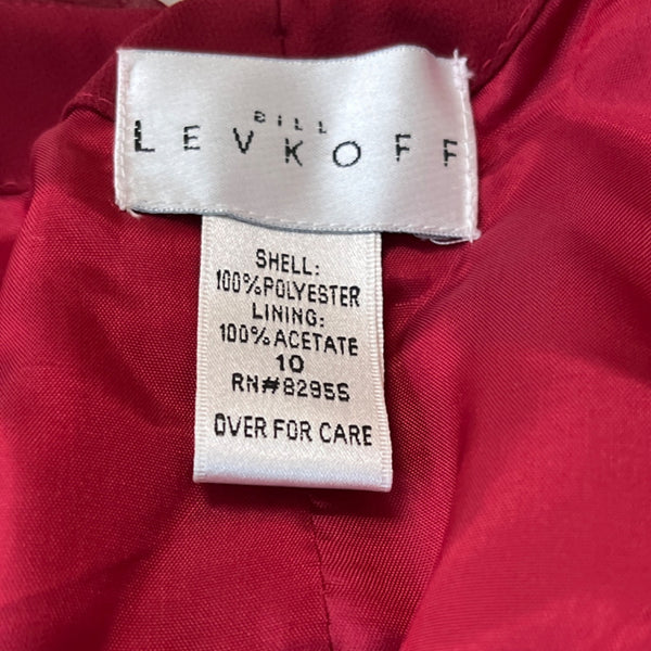 Bill Levkoff Red Cranberry Long Haltered Womens Dress Sz 10 - New