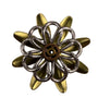 Vintage Gold Tone & Silver Tone Metal Flower Brooch Pin