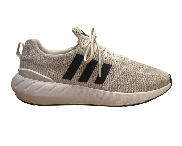 Adidas Men’s Grey & White Knit Lace-Up Swift Run 22’ Running Shoes Size 9.5