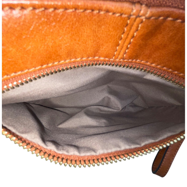 Westbronco Women’s Brown & Gold Faux Leather Adjustable Strap Crossbody Bag