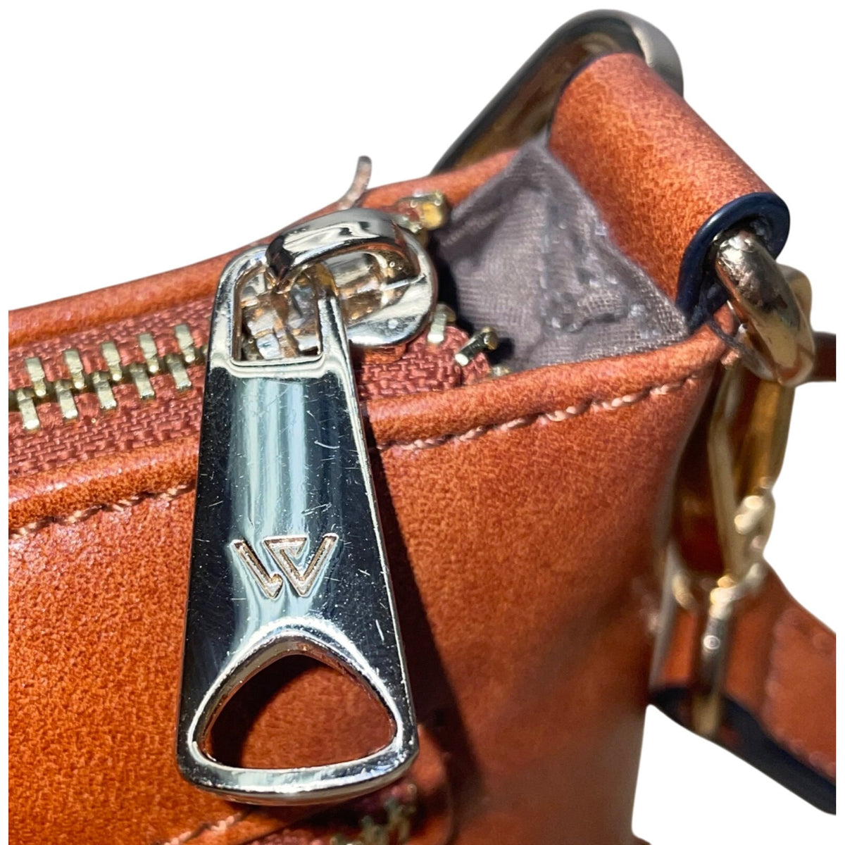 Westbronco Women’s Brown & Gold Faux Leather Adjustable Strap Crossbody Bag