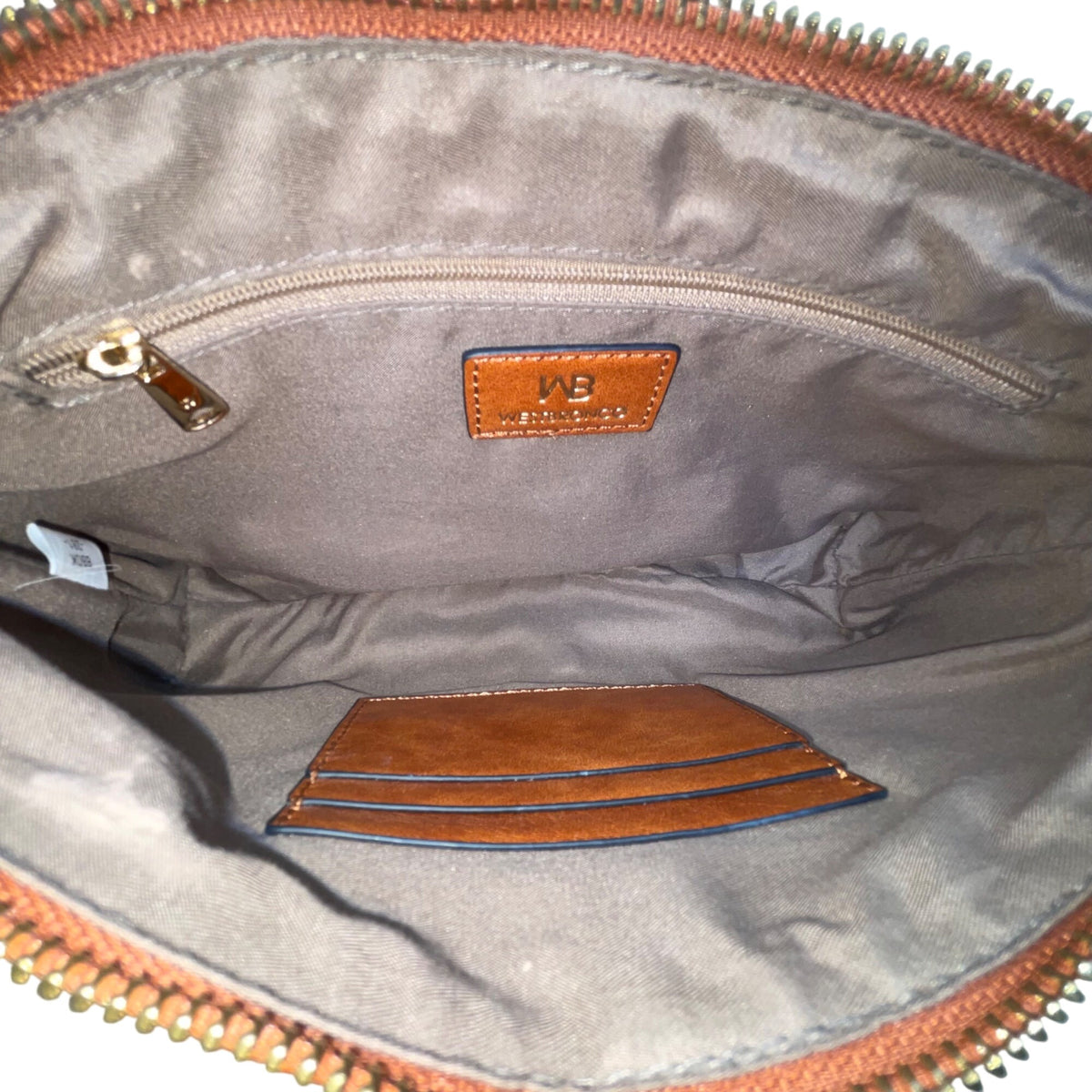 Westbronco Women’s Brown & Gold Faux Leather Adjustable Strap Crossbody Bag