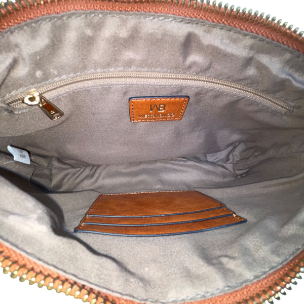 Westbronco Women’s Brown & Gold Faux Leather Adjustable Strap Crossbody Bag
