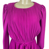 Vintage Sally Lou Women's Magenta A-line Long Sleeve Dress Sz 12 (EUR 40)