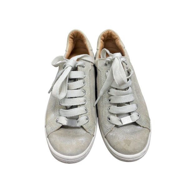 UGG Womens Silver Suede Sneakers Casual Lace-Up Size 6 Made In Vietnam