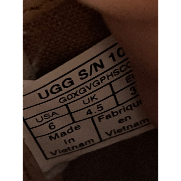 UGG Womens Silver Suede Sneakers Casual Lace-Up Size 6 Made In Vietnam