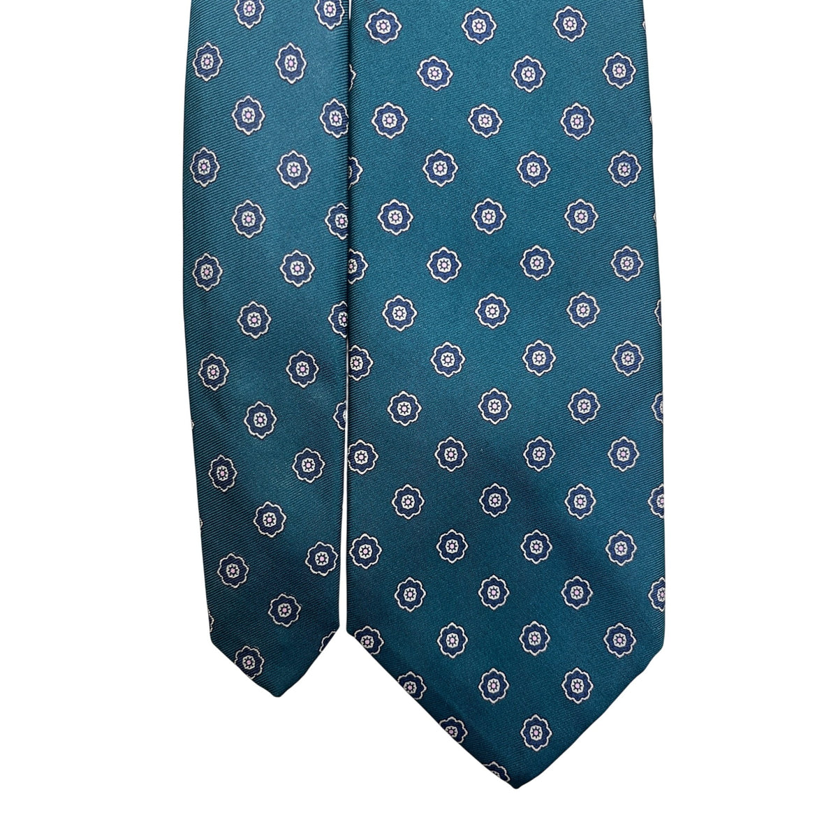 Vintage Brooks Brothers Green Silk Floral Tie  Printed In England - Classy Style