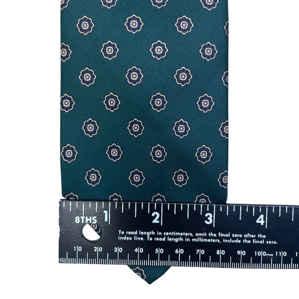 Vintage Brooks Brothers Green Silk Floral Tie  Printed In England - Classy Style