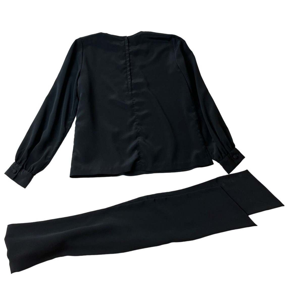 Doncaster Womens Black Long Sleeve Top & Scarf Set Sz 6
