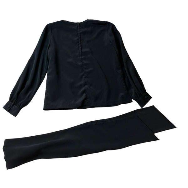 Doncaster Womens Black Long Sleeve Top & Scarf Set Sz 6