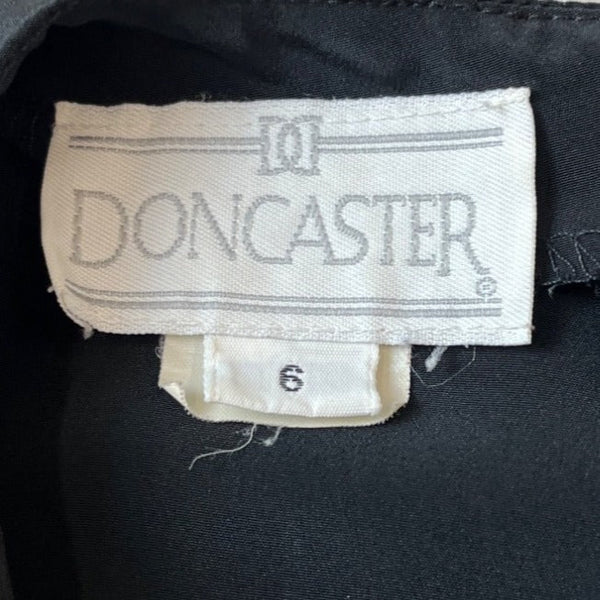 Doncaster Womens Black Long Sleeve Top & Scarf Set Sz 6