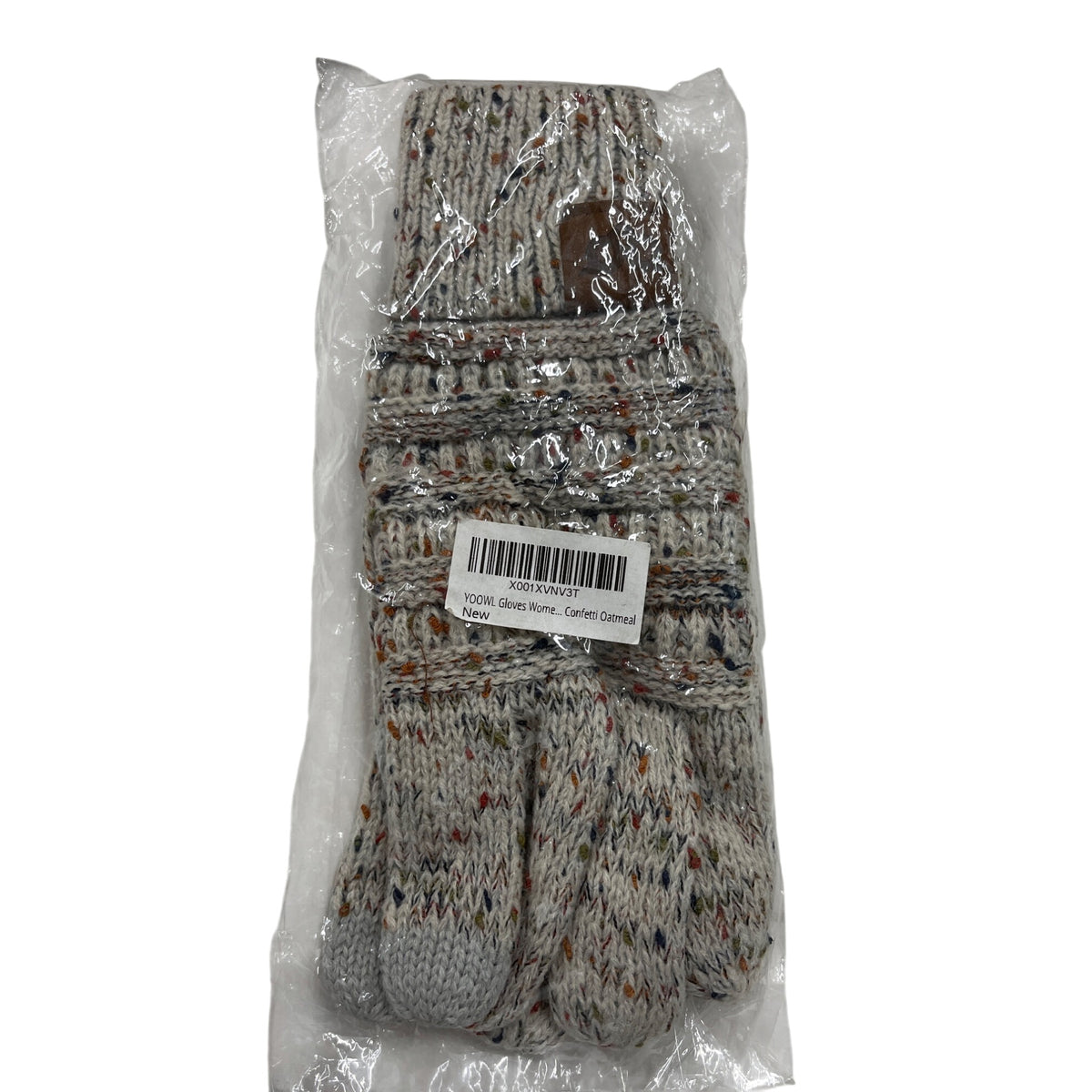 Yoowl Women’s Oatmeal Confetti Knit Gloves Exclusive Design Winter Warmth