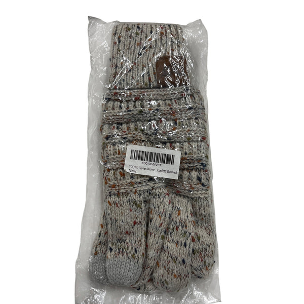 Yoowl Women’s Oatmeal Confetti Knit Gloves Exclusive Design Winter Warmth