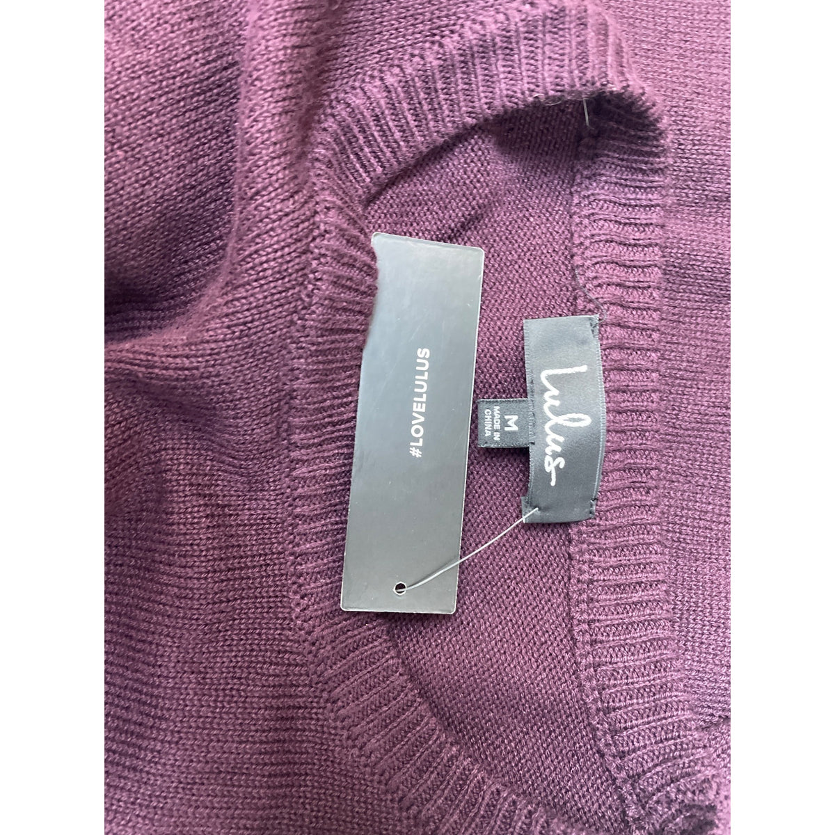 Lulu’s Women’s Burgundy Round Collar Sweater Sz M - NWT