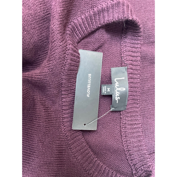 Lulu’s Women’s Burgundy Round Collar Sweater Sz M - NWT
