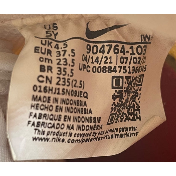 Nike Youth White & Red Swoosh Leather Retro Classic Cortez 72 Sneakers Size 5Y