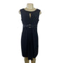 Jessica Howard Petite Black Sleeveless Keyhole Satin Trim Dress Size 8P