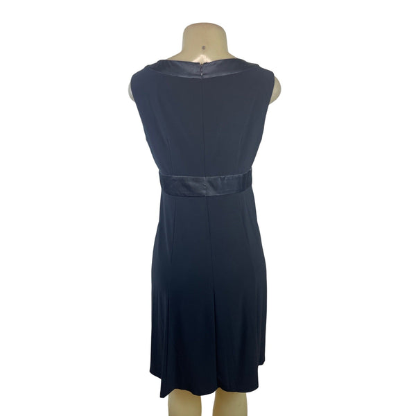 Jessica Howard Petite Black Sleeveless Keyhole Satin Trim Dress Size 8P