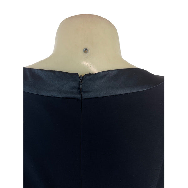 Jessica Howard Petite Black Sleeveless Keyhole Satin Trim Dress Size 8P