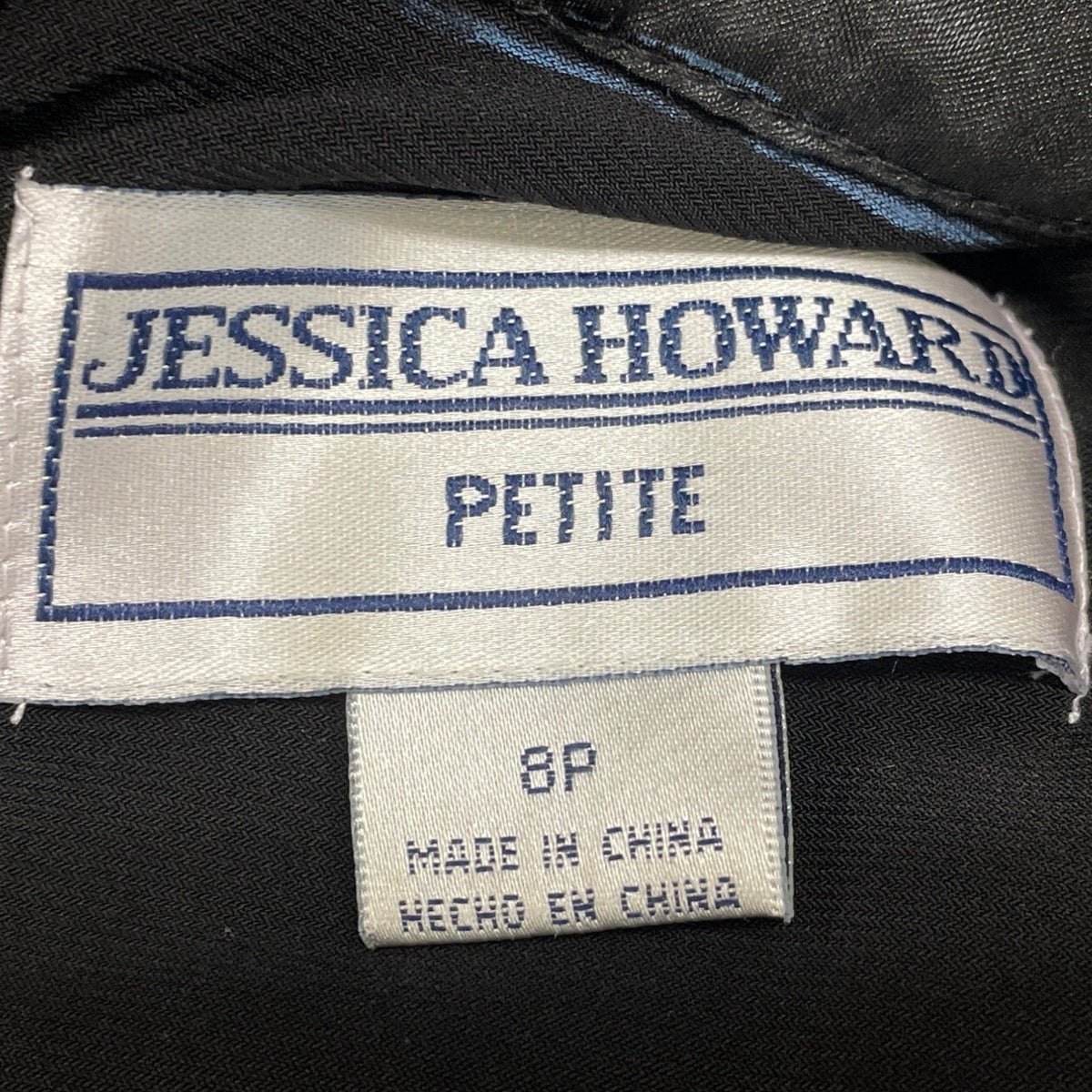 Jessica Howard Petite Black Sleeveless Keyhole Satin Trim Dress Size 8P