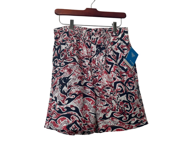 Columbia Mens Red/Blue Dolphin Pattern Swim Trunks Shorts Quick Dry Mesh Liner S