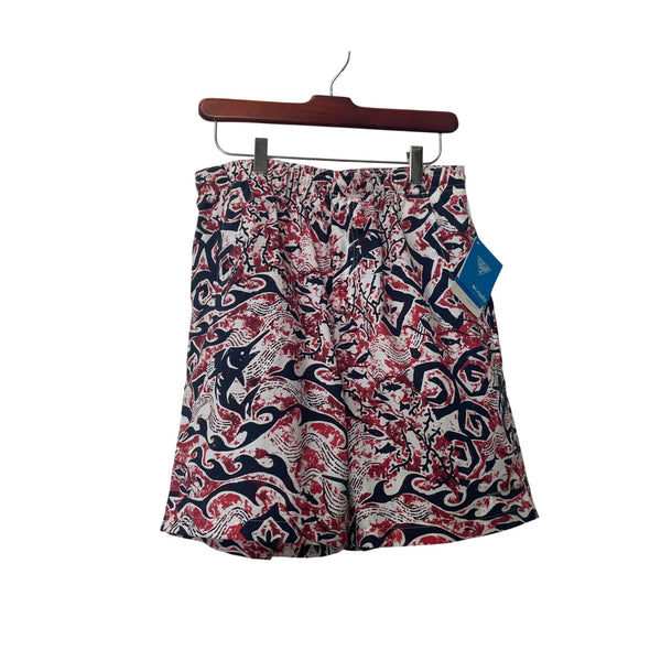 Columbia Mens Red/Blue Dolphin Pattern Swim Trunks Shorts Quick Dry Mesh Liner S