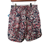Columbia Mens Red/Blue Dolphin Pattern Swim Trunks Shorts Quick Dry Mesh Liner S