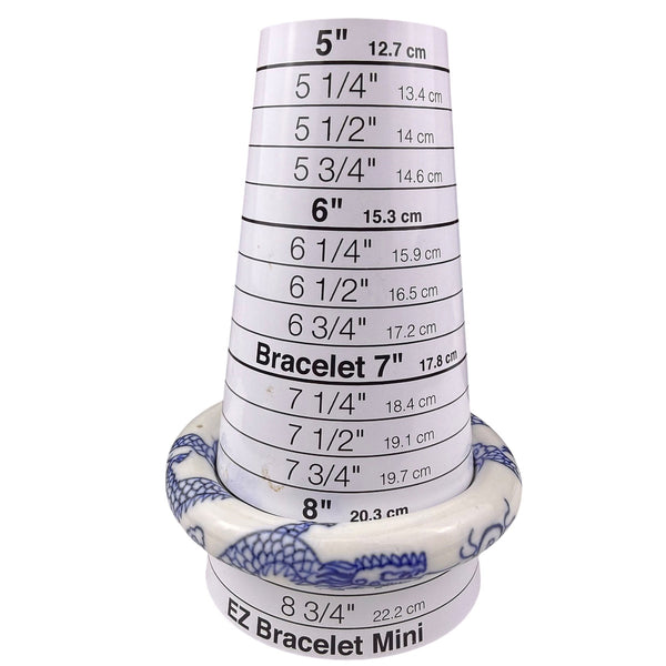 Chinese-Inspired Ceramic Dragon Blue & White Bangle Bracelet Round 8" Diameter