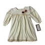 Vtg Jessica Layne Baby Dress 24 Mos  Cream Lace Long Sleeves Floral Accents- NEW