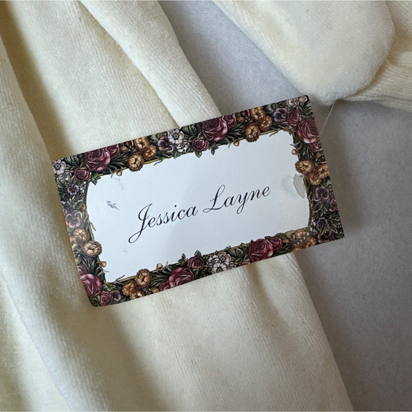 Vtg Jessica Layne Baby Dress 24 Mos  Cream Lace Long Sleeves Floral Accents- NEW