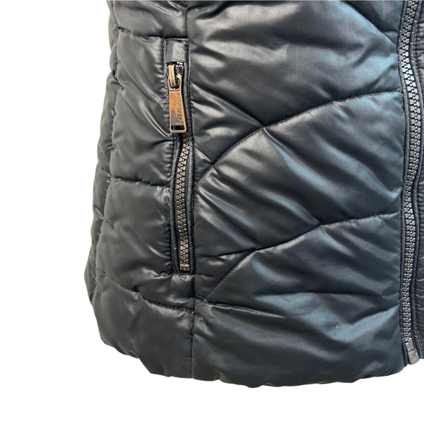 BCBG Generation Womens Black Quilted Zip-Up Puffer Vest Sz S