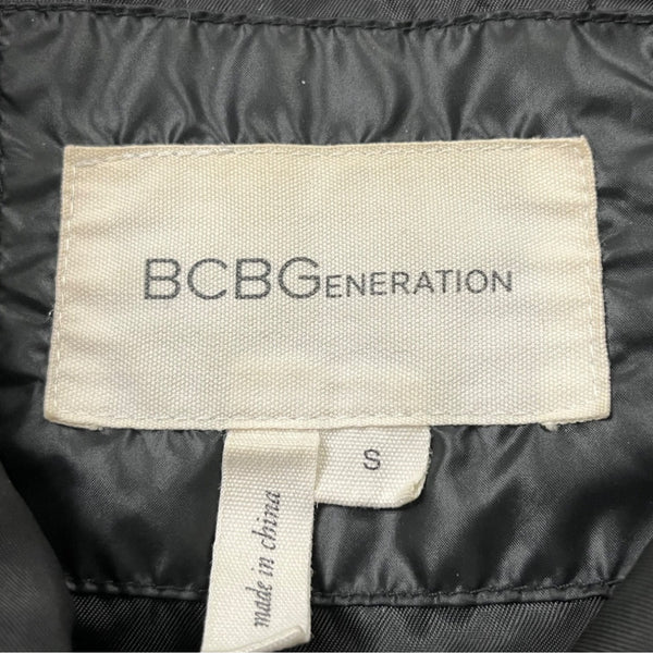 BCBG Generation Womens Black Quilted Zip-Up Puffer Vest Sz S