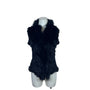 Love Token Womens Black Rabbit & Fox Fur Vest Sz XS