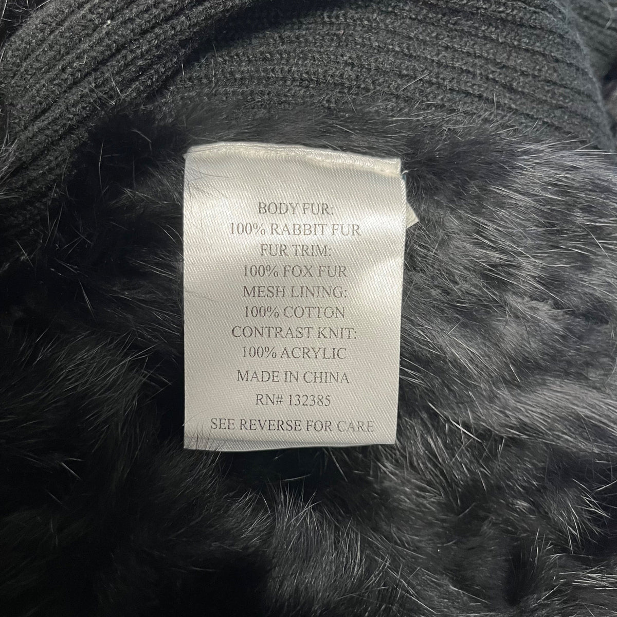 Love Token Womens Black Rabbit & Fox Fur Vest Sz XS