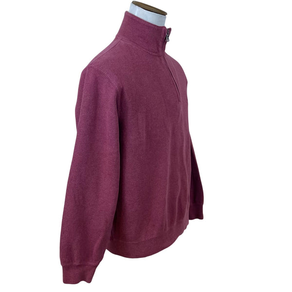 Ralph Lauren Mens Red cotton Half-Zip Pullover Sweater Stylish Classic Warm Sz L