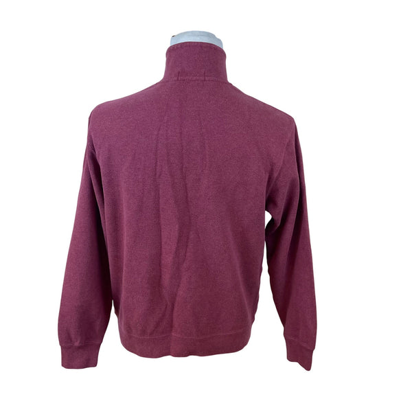 Ralph Lauren Mens Red cotton Half-Zip Pullover Sweater Stylish Classic Warm Sz L