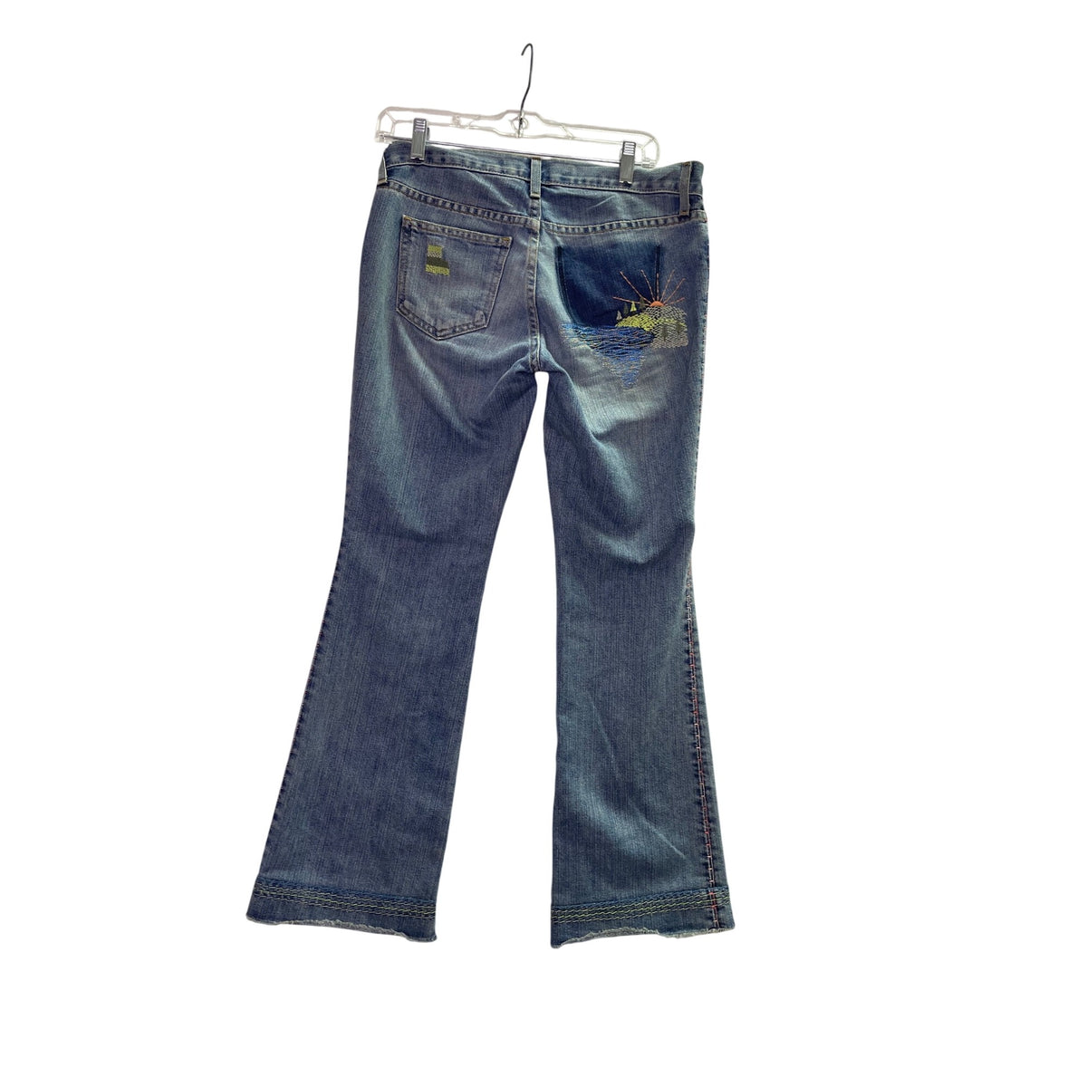 Gap Womens Blue Denim Low Rise Flare Jeans Regular Fit Size 4 Relaxed Casual