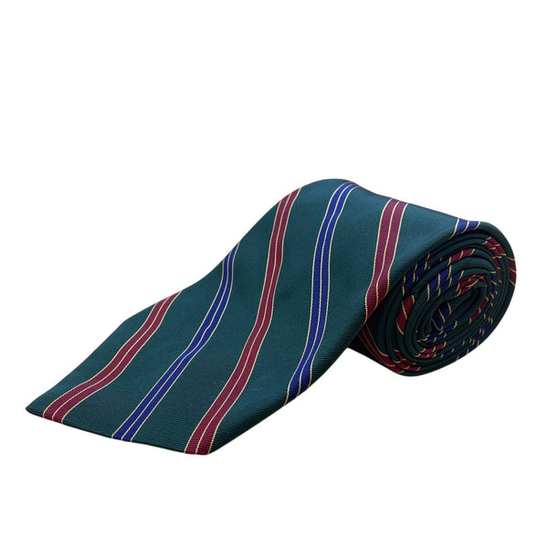Vintage Brooks Brothers Green Silk Striped Tie Classic Country Club Style