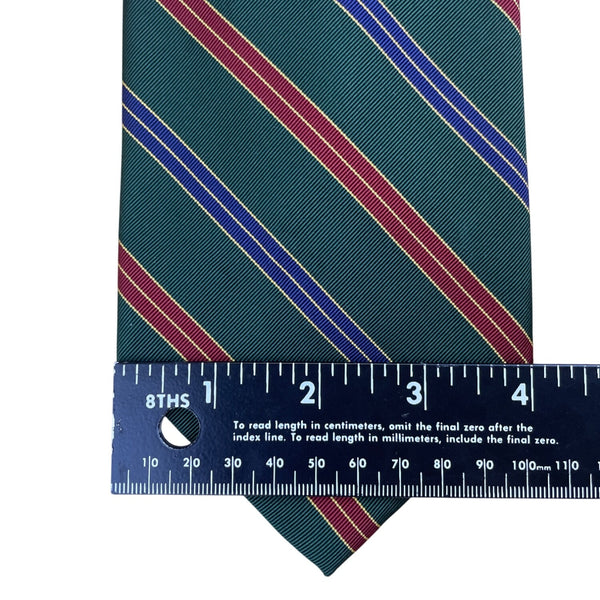 Vintage Brooks Brothers Green Silk Striped Tie Classic Country Club Style